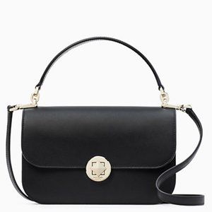 Kate Spade Flap Crossbody Smooth Leather Black